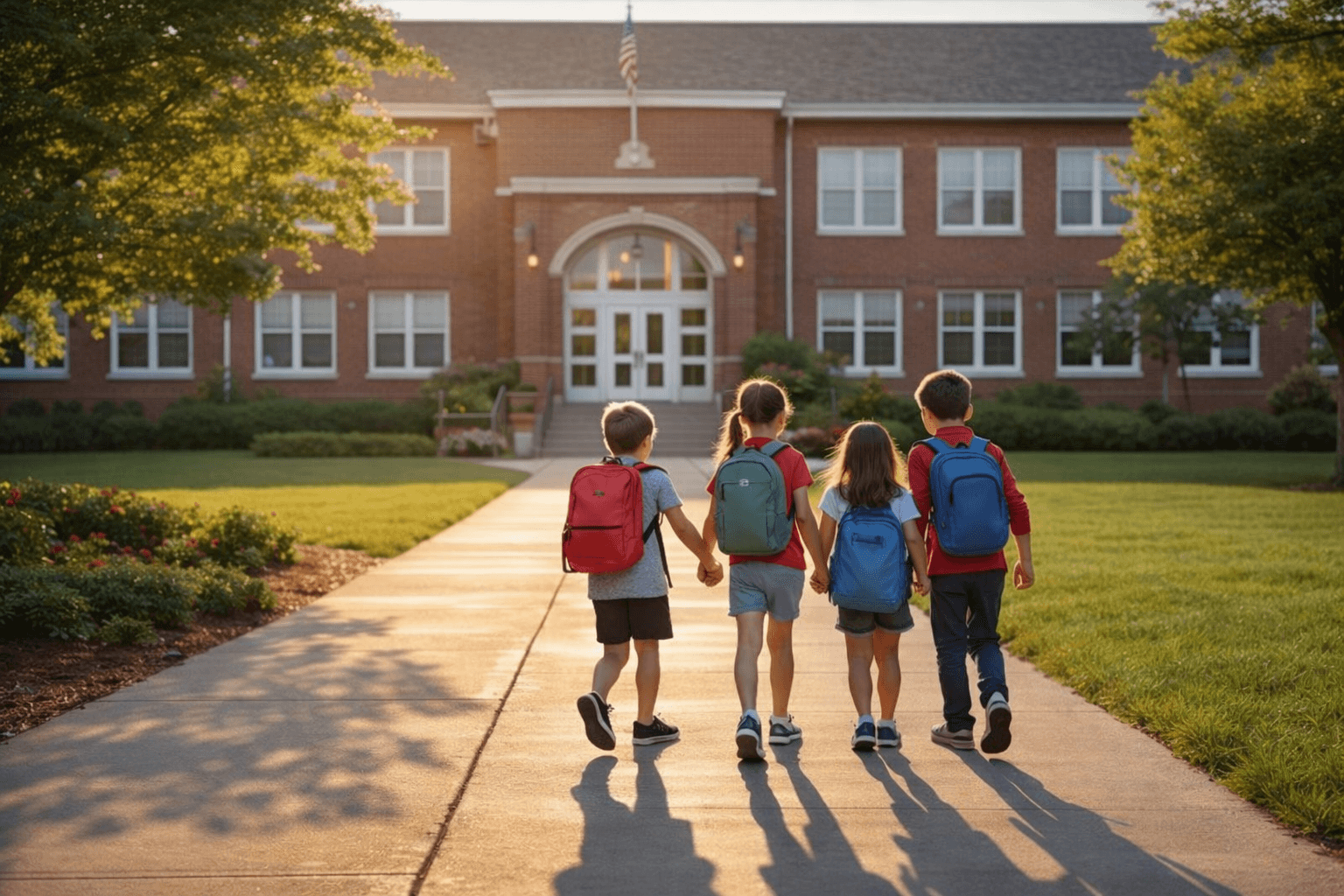 Children walking to school